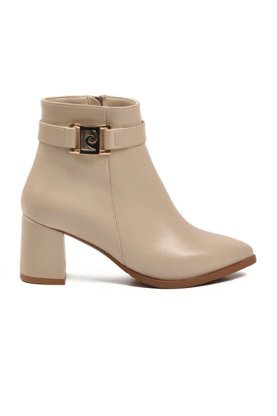 Pierre Cardin Krem İçi Kürklü Fermuarlı Kadın Topuklu Bot - Resim 2