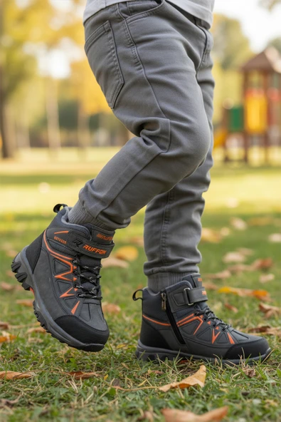 Aspor Füme Turuncu Polarlı Erkek Çocuk Sneaker Bot - Resim 3