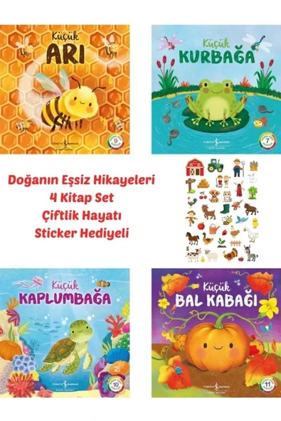 Sticker Hediyeli, İş Kültür Doğanın Eşsiz Hikayeleri 4 Kitap -  Arı, Balkabağı,Kurbağa,Kaplumbağa ürün görseli