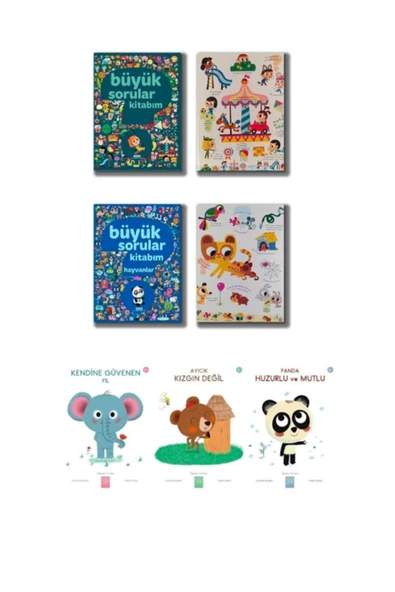 5 Kitap Set - 2'li Büyük Sorular - Kendine Güvenen Fil- Ayıcık Kızgın Değil- Panda Huzurlu Ve Mutlu ürün görseli