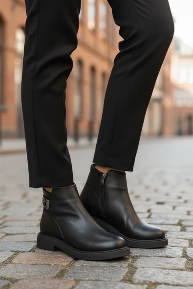 Pierre Cardin Siyah İçi Kürklü Kadın Topuklu Bot - Resim 3