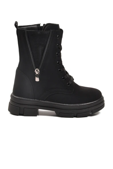 Aspor Siyah İçi Polarlı Kız Çocuk Düz Bot ürün görseli