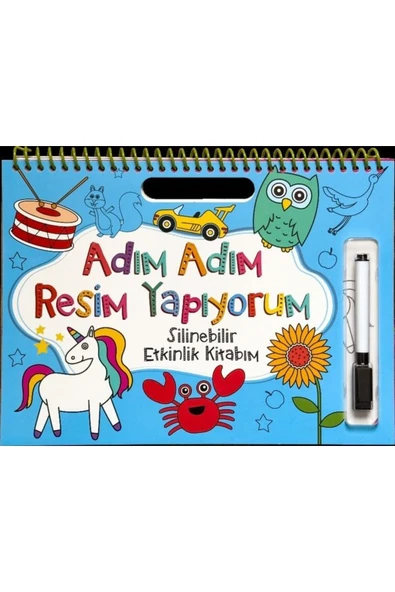 Adım Adım Resim Yapıyorum - Mavi Kapak - Silinebilir Etkinlik Kitabım ürün görseli
