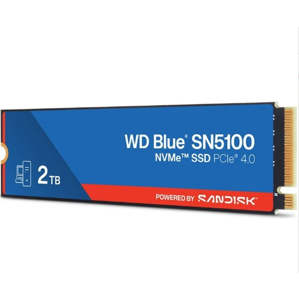 2 TB WD BLUE SN5100 PCI-4.0 5000MB/S 4000MB/S M2 SSD WDS200T5B0E ürün görseli 1
