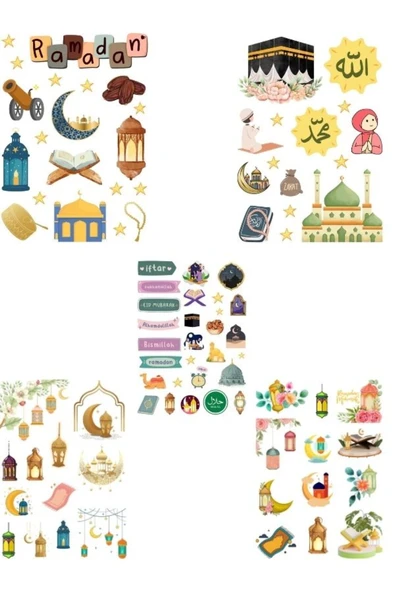 Ramazan Sticker Set 5 Adet A4 Sayfa ürün görseli