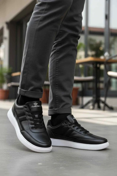 Dakır's Siyah Beyaz Bağcıklı Erkek Casual Ayakkabı - Resim 3