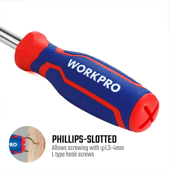 WORKPRO WP221046 6-IN-1 Profesyonel Çok Fonksiyonlu Değişken Uçlu Tornavida Seti - Resim 5