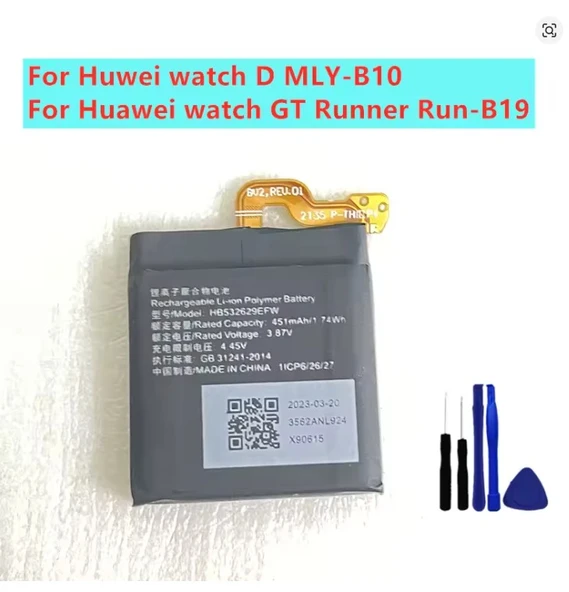 Huawei Watch D GT Runner - WATCH DRun-B19 MLY-B10 Pil +  HB532629EFW Pil TAMİR SETİ  ürün görseli