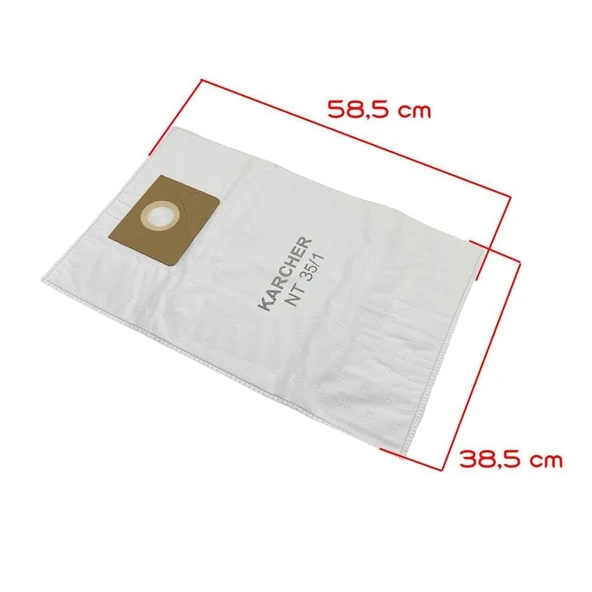 Karcher İle Uyumlu NT 27/1, NT 70/2 Me, NT 25/1 Ap Süpürge Toz Torbası 5 Adet - Resim 3