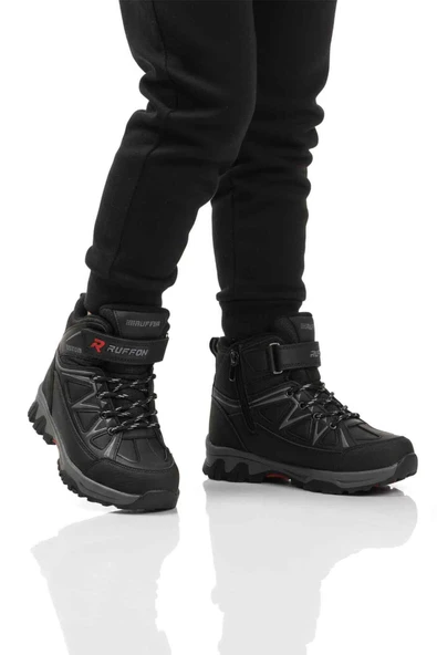 Ruffon Siyah Polarlı Fermuarlı Erkek Çocuk Düz Bot ürün görseli 1