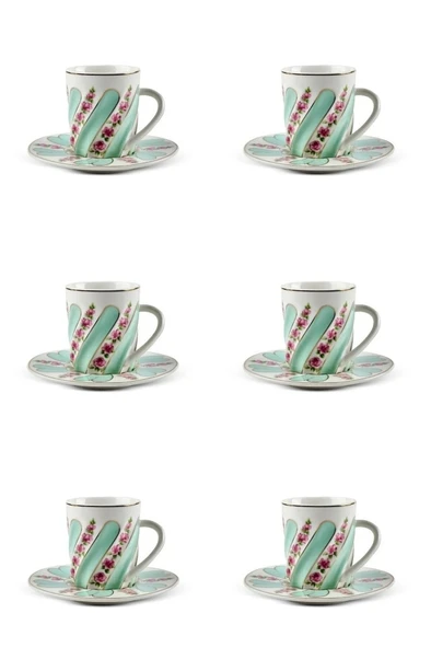 Perotti Kuzguncuk 6 Kişilik 12 Parça Porselen Kahve Fincan Takımı 16857 - Resim 5