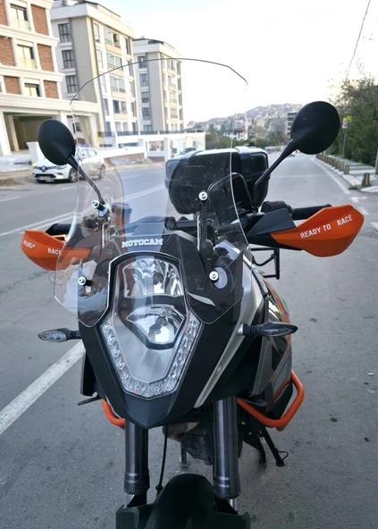 MOTOCAM KTM 1090 Siperlik Ön Cam 2008-2017 Model 56cm Şeffaf Renkli 4mm - Resim 3