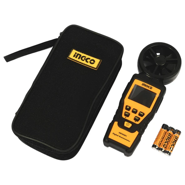 Ingco HETAN01 Dijital Ekranlı Anemometre Rüzgar Ölçer (Rüzgar/Hava Hızı Ölçme Aleti) - Resim 3