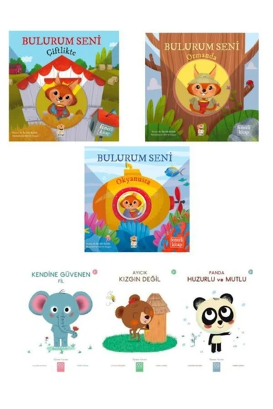 6 Lı Set Sincap Kitap- Bulurum Seni, Çiftlikte, Ormanda, Okyanusta - 1001 Çiçek, Fil, Ayıcık, Panda ürün görseli