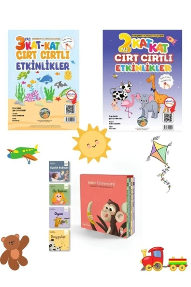 6 Kitap- İngilizce Destekli Dev Cırt Cırtlı 2 ve 3 Yaş Kitaplar- Sincap Kitap Bebek Üniversitesi ürün görseli