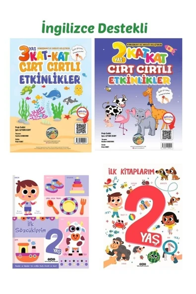 YKY İlk Sözcüklerim-İngilizce Destekli 2-3 Yaş Konuşmayı, Dikkati Geliştiren Cırt Cırtlı Etkinlikler ürün görseli