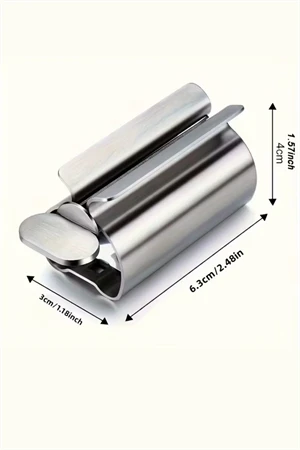 Paslanmaz Çelik Diş Macunu Sıkacağı – Manuel, Güç Gerektirmeyen Diş Macunu Dağıtıcı | Dayanıklı Metal Tasarım, Etkili Dağılım | Şık Metalik Yüzey (1 Adet) - Resim 3