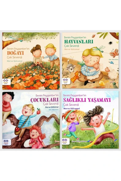 Benim Peygamberim Doğayı-Hayvanları-Çocukları-Sağlıklı Yaşamayı Çok Severdi - 4lü kitap set ürün görseli