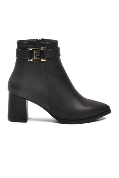 Pierre Cardin Siyah İçi Kürklü Fermuarlı Kadın Topuklu Bot - Resim 2