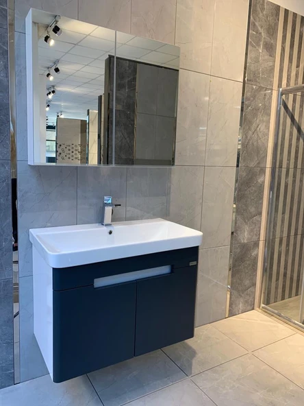 TREND 80 CM BANYO DOLABI (BEYAZ-ANTRASİT) ürün görseli