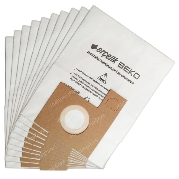 Arçelik, Beko İle Uyumlu S 6200, 6300, 6380 Y, BKS 1235, 1260 EY, 1270, 1280 EY Kağıt Toz Torbası 10 Adet ürün görseli