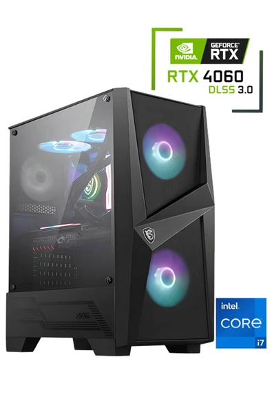 İNTEL CORE İ7 12700F / 16GB DDR4 / 1 TB 3300-3100 MB /s M2 SSD / RTX4060 GAMING MASAÜSTÜ PC ürün görseli 1