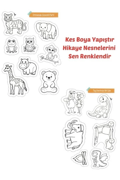Kes Boya Yapıştır Hikayeyi Sen Renklendir- Tuk - Kes Yapıştır Etkinlik Kitabı - Resim 6