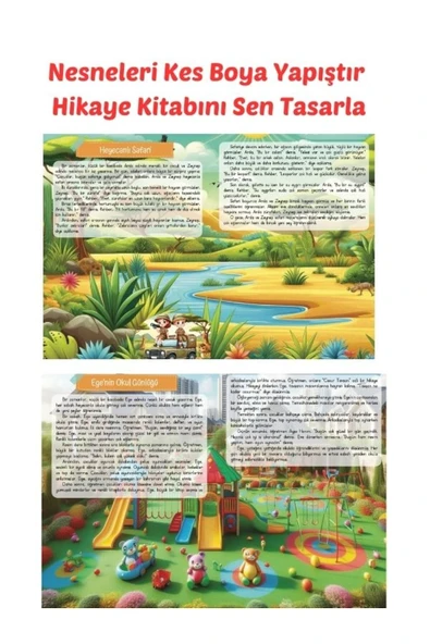 Kes Boya Yapıştır Hikayeyi Sen Renklendir - Tik - Kes Yapıştır Etkinlik Kitabı - Resim 3