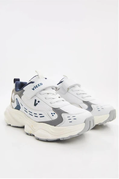 Vicco Tag 346.F25Y.225 Anatomik Taban Erkek Çocuk Spor Ayakkabı Beyaz 31-35 - Resim 6