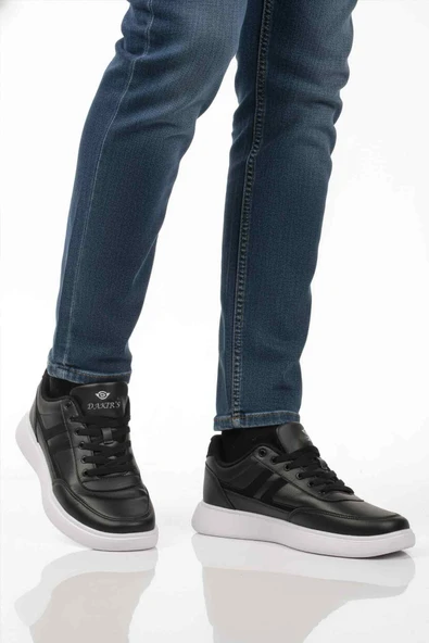 Dakır's Siyah Beyaz Bağcıklı Erkek Casual Ayakkabı ürün görseli