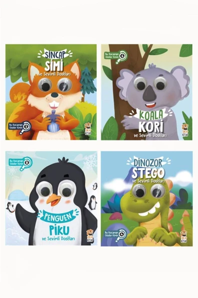 Sincap Simi - Koala Kori - Dinozor Stego - Penguen Piku Bu Kocaman Gözler Kimin Seti 4 Kitap ürün görseli