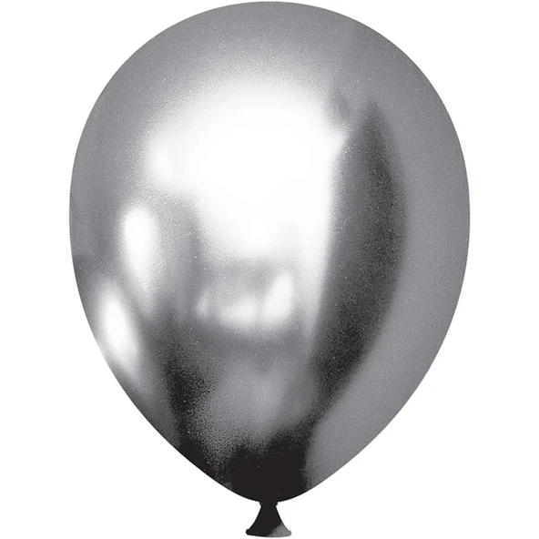 Helyuma Uyumlu Gümüş Krom Balon Mirror Balon 12 inç 5 Adet Gümüş Balon 12 inch ürün görseli