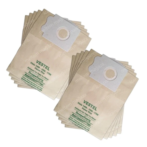 Vestel İle Uyumlu Vivo Süpürge Kağıt Toz Torbası 10 Adet ürün görseli