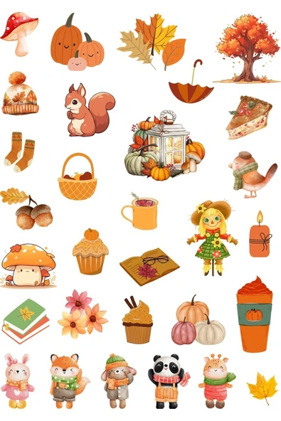 Eğlenceli Sticker Cam Duvar Laptop Telefon Etiket (A4 Sayfalar-Her birinde 27-35 Sticker) - Resim 7