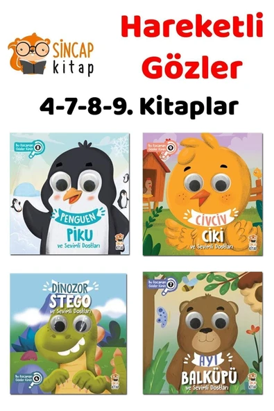Bu Kocaman Gözler Kimin (civciv Ciki, Penguen Piku, Dinozor Stego, Ayı Balküpü) 4 Kitap ürün görseli