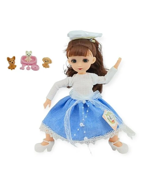 Kızılkaya Anbibi Premium Oyuncak Bebek Aksesuarlı Mavi Etekli WX1971 - Resim 2