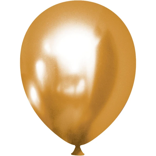 Helyuma Uyumlu Gold Altın Krom Balon Mirror Balon 12 inç 5 Adet Gold Altın Balon 12 inch ürün görseli
