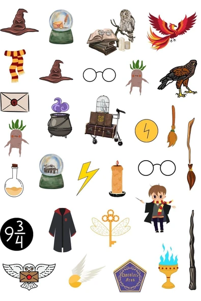 Eğlenceli Sticker Cam Duvar Laptop Telefon Etiket (A4 Sayfalar-Her birinde 27-35 Sticker) - Resim 4