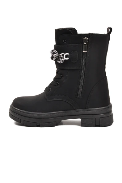 Aspor Siyah İçi Polarlı Kız Çocuk Düz Bot - Resim 2