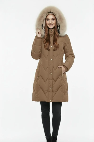 Kadın Spor Kapüşonlu İçi Peluş Mont  M5308 BGL-ST04893 ürün görseli