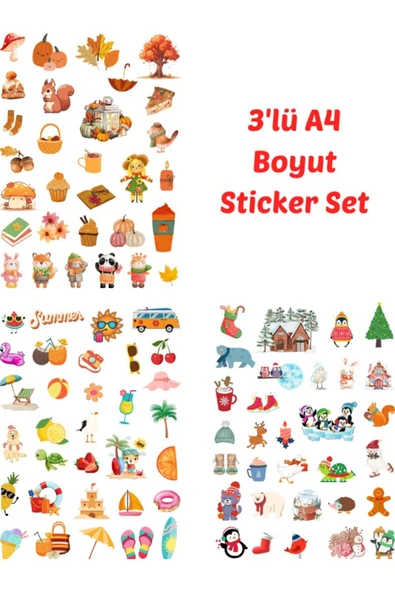 Eğlenceli Sticker Cam Duvar Laptop Telefon Etiket (A4 Sayfalar-Her birinde 27-35 Sticker) ürün görseli
