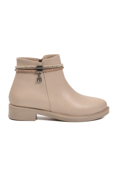 Aspor Bej Fermuarlı Kadın Topuklu Bot - Resim 2