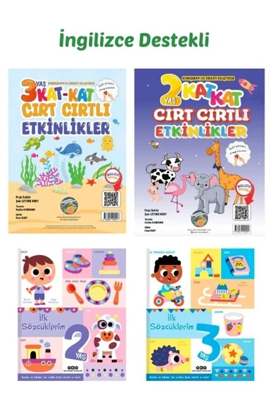 YKY İlk Kitaplarım, İngilizce Destekli- 2-3 Yaş Konuşmayı Ve Dikkati Geliştiren Cırt Cırtlı Etkinlik ürün görseli