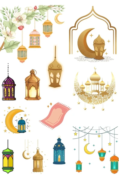 Ramazan Sticker Set 5 Adet A4 Sayfa - Resim 3