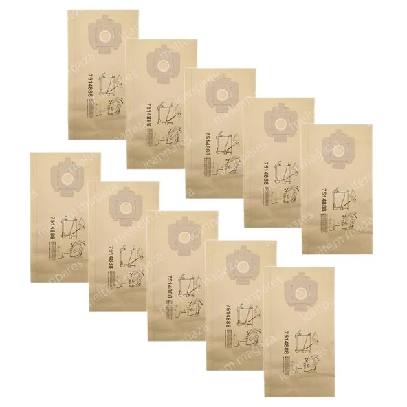 Taski İle Uyumlu Aero 8, Aero 15, Bora 12 Süpürge Kağıt Toz Torbası 10 Adet ürün görseli