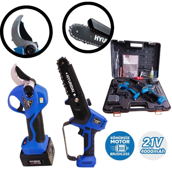 Hyundai HCS308XP + LaserCut 40XP Akülü Budama Seti – Çift Akülü Profesyonel Bahçe Bakım Seti ürün görseli