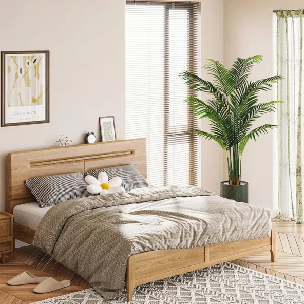 Yapay Ağaç Areka Ağacı Palmiye Ağacı 160cm Siyah Saksıda Salon Bitkisi - Resim 6