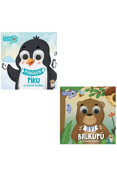 Ayı Balküpü - Penguen Piku Bu Kocaman Gözler Kimin Hareketli Kitaplar 2'li Set ürün görseli