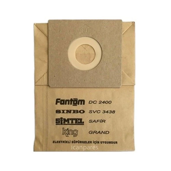 Fantom İle Uyumlu Canister DC 2800 Süpürge Kağıt Toz Torbası 10 Adet - Resim 2