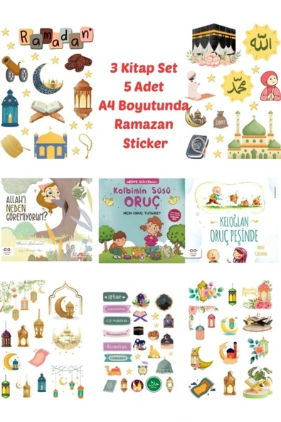 Stickerlı Set Merve Gülcemal  - Allahı Neden Göremiyorum, Kalbimin Süsü Oruç- Keloğlan Oruç Peşinde ürün görseli